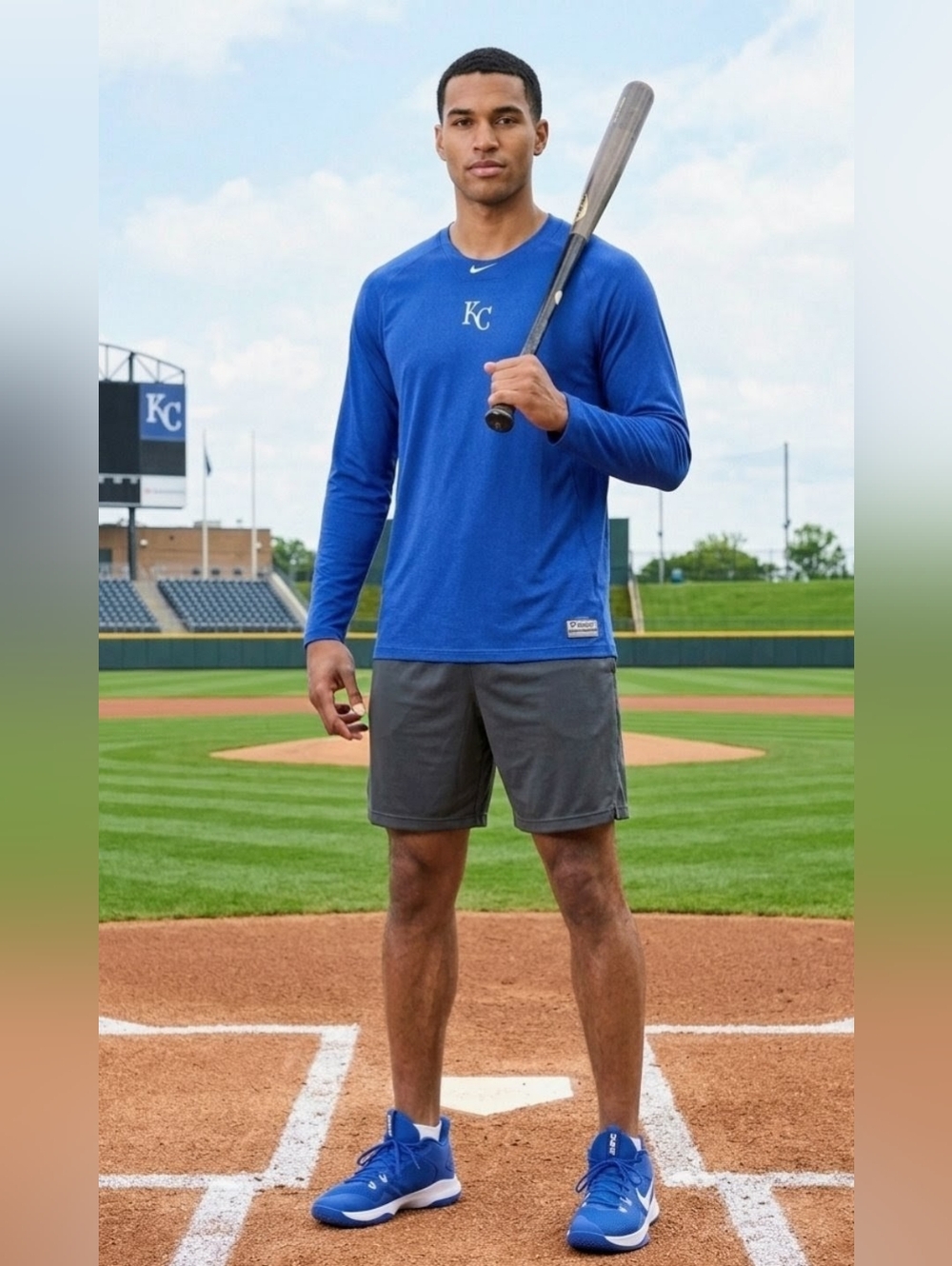 KC Royals MLB performance top Nike Authentic Collection. Men's XXL EUC